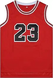 [XMANX] Youth Basketball Jerseys #23 Classic Retro Hip Hop Basketball Sleeveless Sweatshirt Kids Gift Black/Red XS-XL