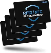 [XIELBIS] 4 Pack RFID Blocking Card, Anti-Theft Debit & Credit Card Protector, Slim NFC Blocker for Wallets,Card Blocker for Contactless Cards, No, no, no