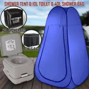 10L Outdoor Portable Toilet Bag 40L Shower Bag Camping Tent Pop Up Change Room B