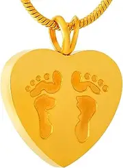 DOTUIARG in My Heart Stainless Steel Memorial Urn Necklace for Ashes of Loved Ones Keepsake Jewelry