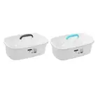 2 x Plastic Cleaning Storage Caddy 2 Section Bath Shower Storage Tray 40x25cm