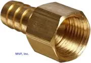 Hose Barb for 1/2" ID Hose X 1/4" Female NPT Hex Body Brass Fitting 209A-8B