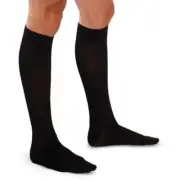 THERAFIRM Men's Trouser Socks Ribbed 15-20mmHg (Black) Small