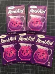 5 VINTAGE 1960's KOOL-AID FULL PACKS Sealed Mip GRAPE FLAVOR old store stock NOS
