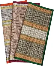 Montelal Store 18 X 18 Inch Hand Made Kusha Grass Aasan for Pooja (Multicolour) -Pack of 3