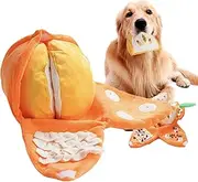 Dog Foraging Mat | Pet Sniffing Pad - with Crumpled Paper Plush Orange Shape Feed Puzzle Self-Entertaining for Large Medium Senior Breed Scent Work Mental Stimulation
