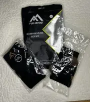 Fuel Me Foot Compression Socks 2 New Pair Unisex Size L/XL Black Copper NIB