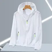 Men's Lightweight Jacket Outdoor Jacket Summer Jacket Vacation Daily Sunscreen Quick Dry Pocket Summer Spring Plain Fashion Classic Hooded Regular Black White