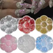 AB Pearl Nail Art Decoration Colorful Mixed Half Round Flatback Rhinestones Deco