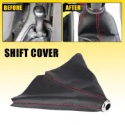 Car Shift Boot Black Leather Gear Shift Cover Universal For Manual & Automatic