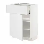 METOD / MAXIMERA base cabinet with drawer/door, white/Stensund white, 60x37x80 cm