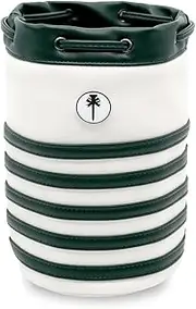 CROWNBLANKS PINKTEE Golf Ball Sack Valuables Pouch Leather Bag Bucket Waist Design with Removable Magnetic Ball Marker