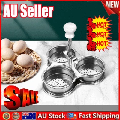 Egg Poacher Pan Stainless Steel Poached Egg Cooker Perfect Poached Egg Maker DX