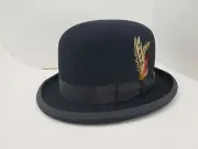 BORSALINO DERBY CLAYTON FUR FELT HAT BLACK MADE IN USA