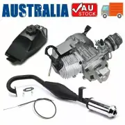 49cc 2 Stroke Pull Start Engine Motor w/ Exhaust Pipe Feul Tank ATV QUAD GO KART