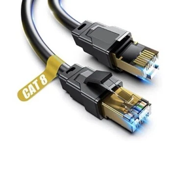 Cat 8 Cable 35' Shielded RJ45 High Speed 26AWG 2000Mhz Gold Plated Indoor /Out