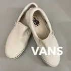 US 9.5 Vans VANS Slip on Sneakers Shoes Low Cut LOW OFF THE WALL Off White White