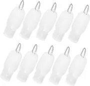 WOFASHPURET 10pcs Portable Empty Lotion Containers Travel Bottles with Carabiner for Cosmetics Perfume and Creams for Hiking Camping and Travel
