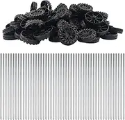 EUDAX 30mmx8mm Plastic Roll 2mm Dia Shaft Toys Wheel and 2mmx100mm STEM Shaft Round Rod Axles for DIY Toy RC Car Truck Boat Helicopter Model Part (Black, 100pcs)