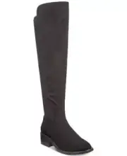 Material Girl Women's Round Toe Over Knee Riding Boots Black Size 7 M