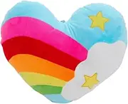 1pc Heart Shape Plush Throw Pillow Rainbow Design Cozy Pp Cotton Cushion for Living Room Bedroom and Car Decor Present for Lovers and Friends