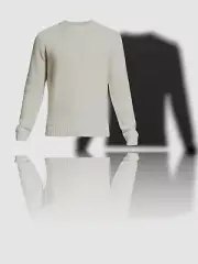 $399 Neiman Marcus Men's Ivory Wool/Cashmere Crewneck Pullover Sweater Size XL