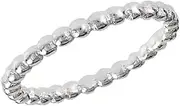 [Sac Silver] High Polish Beaded Wedding Band .925 Sterling Silver Stackable Ring Sizes 1-8