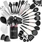 Silicone Kitchen Cooking Utensil Set, 43 pcs Spatula Set with Rose Gold