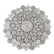 Round Lace White Embroidery Doily Table Mat Placemat Placemats