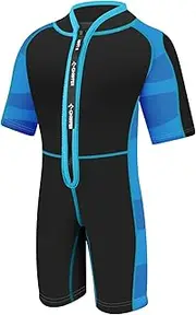 Chriffer Kids Wetsuit Shorty Wet Suit for Girls Boys Front Zip 2mm Neoprene Thermal Short Sleeves for Toddler/Kid/Youth/Teens Keep Warm for Diving Surfing Swimming Water Sports