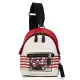 【COACH】迪士尼 x Keith Haring聯名款紅白條紋米奇塗鴉斜背包/後背包