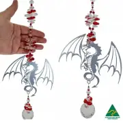 ExLarge Dragon Crystal Suncatcher gift. Handmade in AU, rainbow suncatchers
