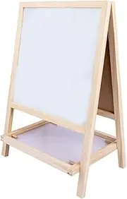 Tofficu 1pc Folding Double Sided Kids Easel Chalkboard Stand up Chalkboard Foldable Chalkboard Tabletop Chalk Boards with Frame Easels for Kids Large Painting Stand Wooden Child