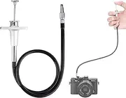 JJC TCR-40S Silver 40cm Threaded Cable Release, Mechanical Shutter Release Cable, Bulb-Lock Design for Long exposures