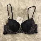 Savage X Fenty 34C Bra Black Lace Balconette Underwire Back Closure NWT