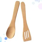 2 PCs Wooden Spade Spoon Play House Toy Simulated Kitchen Utensil Set