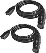 Interchangeable Headset Cable for Clear-Com 300-X4(5ft), XLR Connector Microphone Headphone Wire for Clear-Com CC-110 CC-300 CC-220 CC-400-X4 Headsets, 4 Pin XLR Female Adapter Headphone Cord(2 Pack)