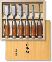 KAKURI TAN RYU NOMI 6 PCS SET WOOD CHISEL SET (6,12,19,25,32,38mm) 710838