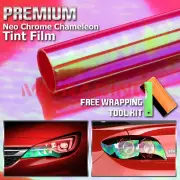12"x72" Chameleon Neo Red Color Headlight Taillight Fog Light Vinyl Tint Film