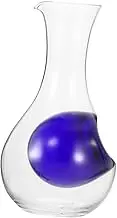 HEALEEP Wine Decanter with Ice Pocket Japanese Cold Sake Bottle Glass Carafe Capacity Ergonomic Angled Spout for Smooth Pouring for Gatherings