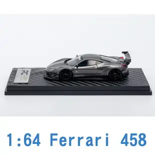 PC CLUB 1/64 模型車 Ferrari 法拉利 458 PC640003E 金屬灰