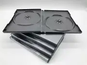 Five 5 Double DVD Replacement Cases Blu-Ray Software, Clear Cover, 14mm Standard
