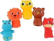 Yardwe Realistic Animal Finger Puppets Set for Toddlers 5pcs Simulation Toys Safe Material for Storytelling