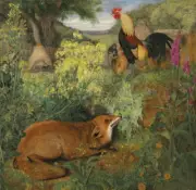 William James Webbe : Chanticleer & the Fox : 1857 : Archival Quality Art Print