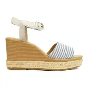 Sperry Top-Sider Women's Fairwater PlushWave Ivory/Blue Wedge Sandals STS86104