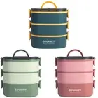 Meal Box 2000ML 3-Tier Stackable Bento Case Sealed Leak-proof Meal Box_#