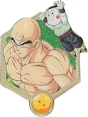 DBZ x Zen Monkey Studios: Golden Series 2 - Tien and Chiaotzu Collectible Enamel Pin, Small, enamel, no gemstone