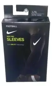 Nike Pro Dri Fit 3.0 Sz L/XL Compression Football Arm Sleeves Black 2 Pair