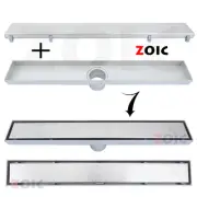 600MM Tile Insert Linear Floor Centre Drain Shower Bathroom Waste Grate Garden