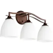 Quorum International 5027-3-86 Jardin Bathroom Vanity Light Oiled Bronze